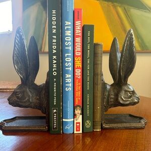 Cast Iron Jack Rabbit Bookends